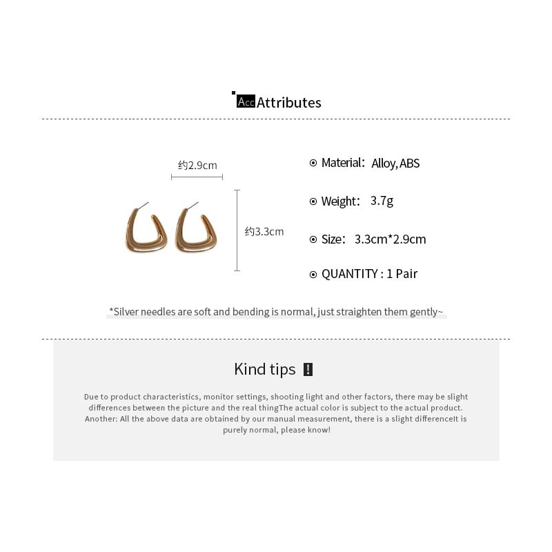 Geometric Alloy Hoop Earring