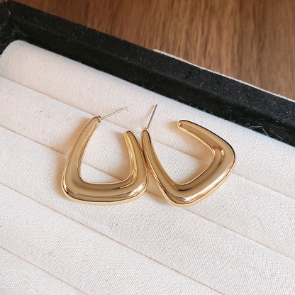 Geometric Alloy Hoop Earring