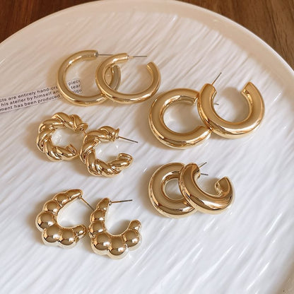 Plain Alloy Hoop Earring (Various Designs)