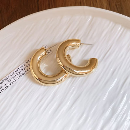 Plain Alloy Hoop Earring (Various Designs)