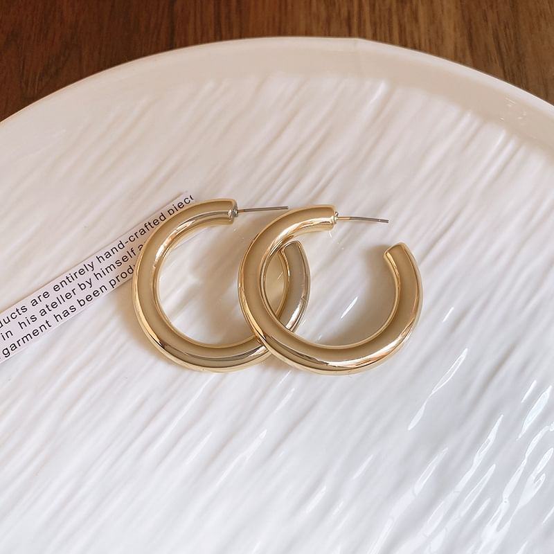Plain Alloy Hoop Earring (Various Designs)