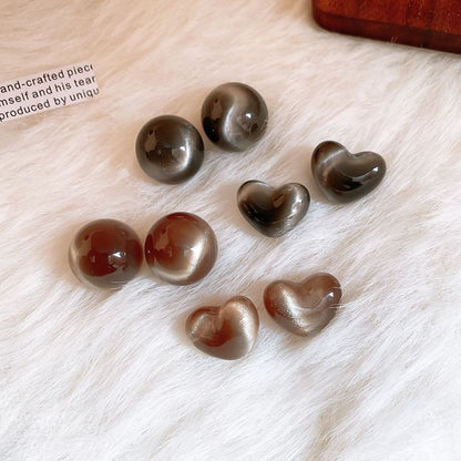 Earring Bead Stud Heart / Alloy