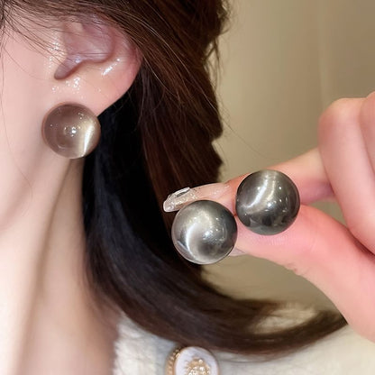 Earring Bead Stud Heart / Alloy