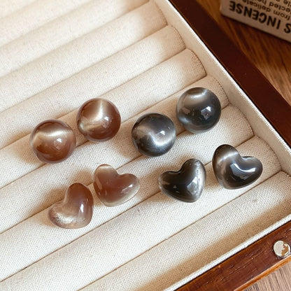 Earring Bead Stud Heart / Alloy