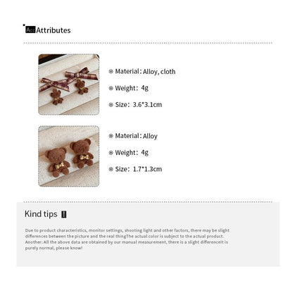 / Bear Drop Earring Stud Bow