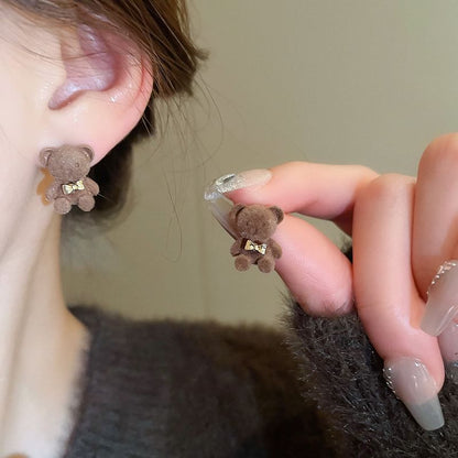 / Bear Drop Earring Stud Bow