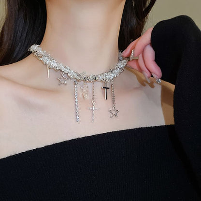 CZ Rhinestone Pendant Necklace