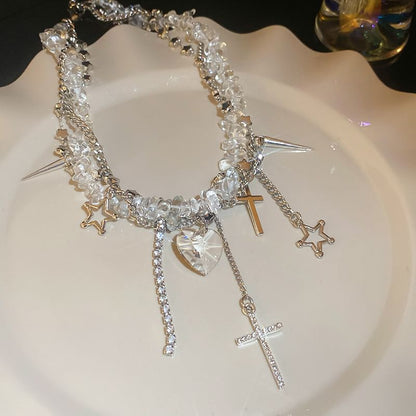 CZ Rhinestone Pendant Necklace