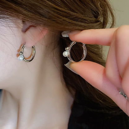 Pearl Earring Hoop Faux