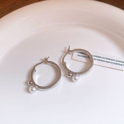 Pearl Earring Hoop Faux