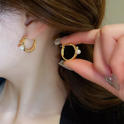 Pearl Earring Hoop Faux