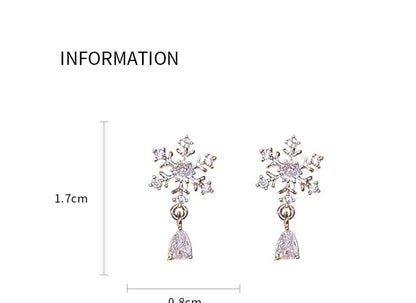 CZ Snowflake Drop Earring