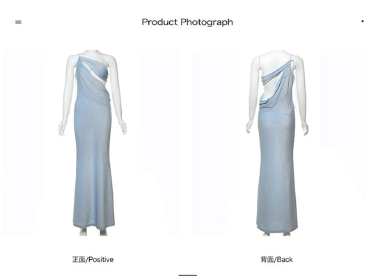 Halter-Neck Asymmetrical Plain Cutout A-Line Evening Gown