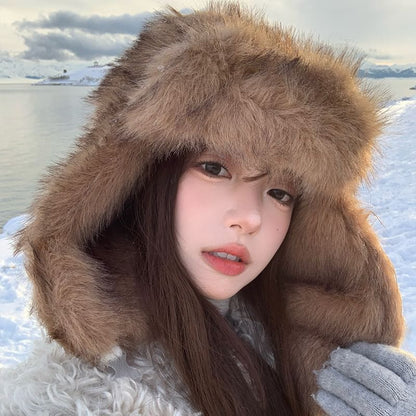 Plain Fluffy Trapper Hat