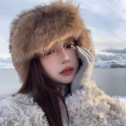 Plain Fluffy Trapper Hat