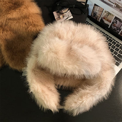 Plain Fluffy Trapper Hat