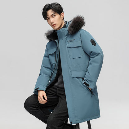 Faux Fur Zip-Up Long Parka