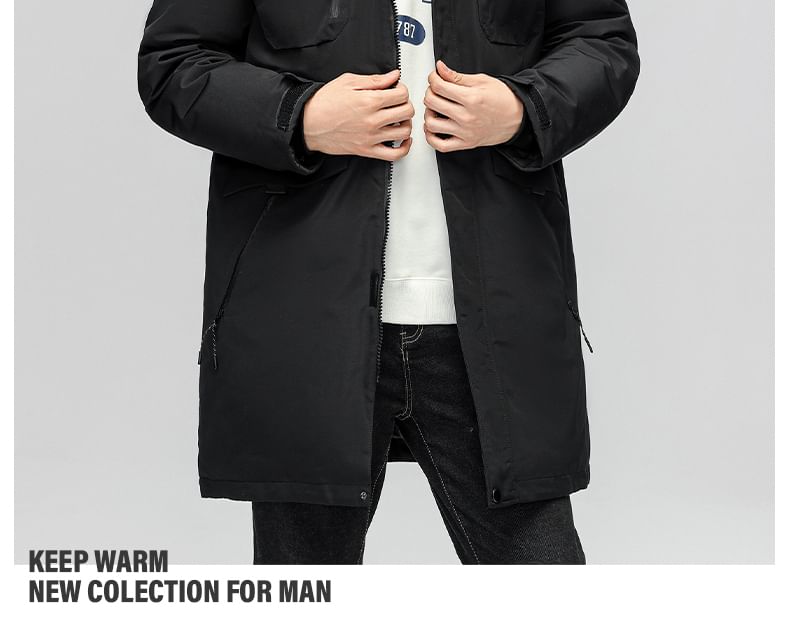 Faux Fur Zip-Up Long Parka