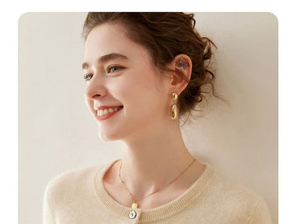 U-Neck Button-Front Solid Cardigan