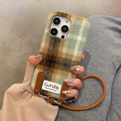 Plaid Strap Phone Case
