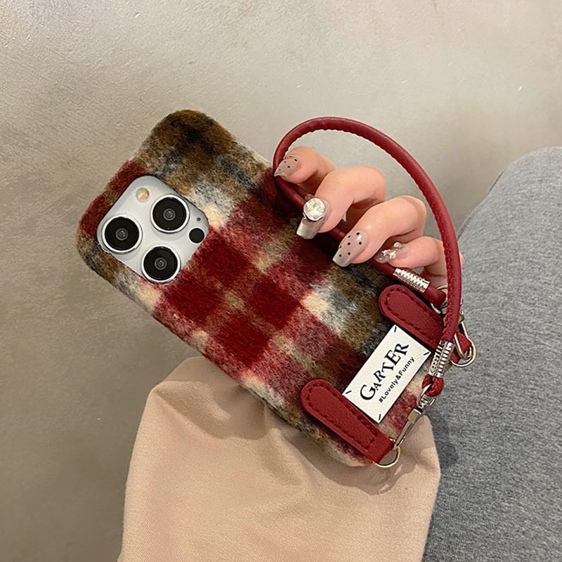 Plaid Strap Phone Case