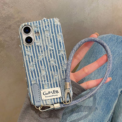 Distressed Denim Phone Case / Strap / Set