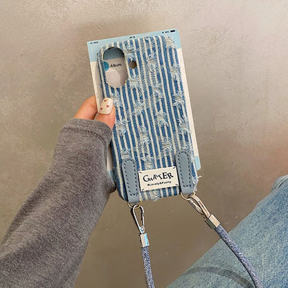 Distressed Denim Phone Case / Strap / Set