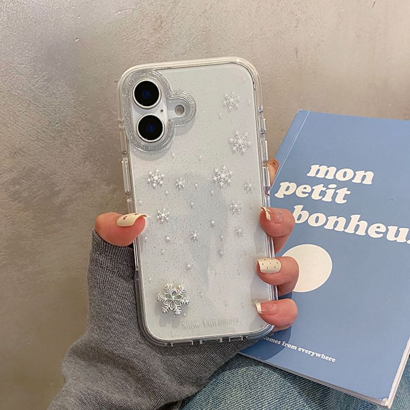 Snowflake Phone Case / Adhesive Decoration / Strap / Set