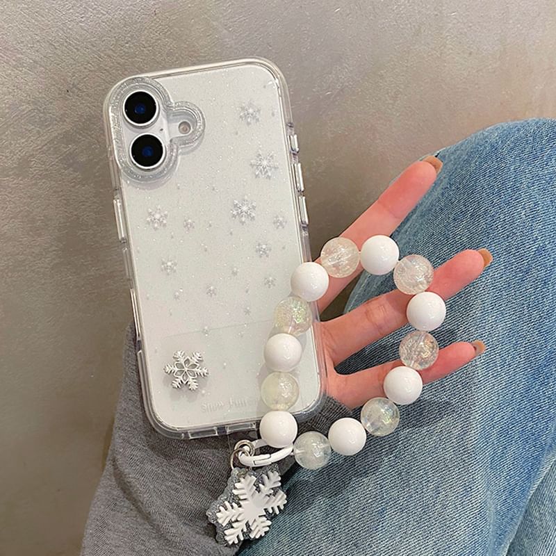 Snowflake Phone Case / Adhesive Decoration / Strap / Set