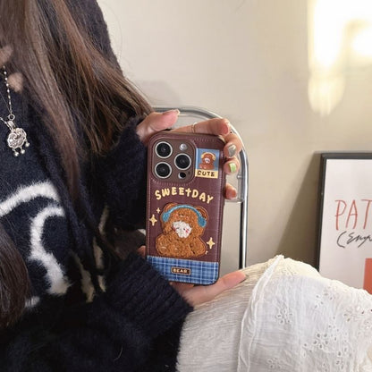 Bear Embroidered Phone Case