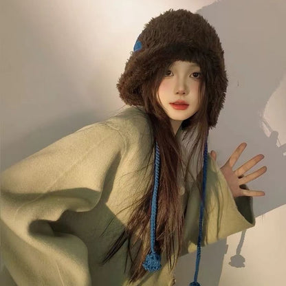 Bow Applique Chenille Trapper Hat