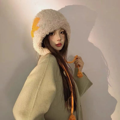 Bow Applique Chenille Trapper Hat