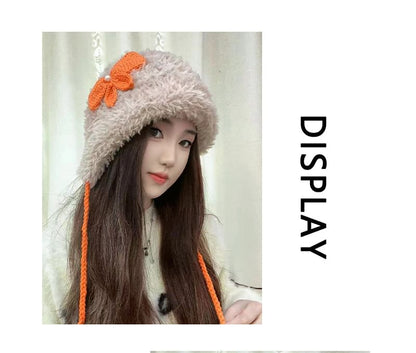 Bow Applique Chenille Trapper Hat