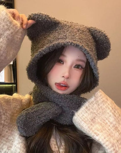 Bear Ear Knit Balaclava