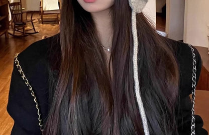 Pom Pom Knit Trapper Hat