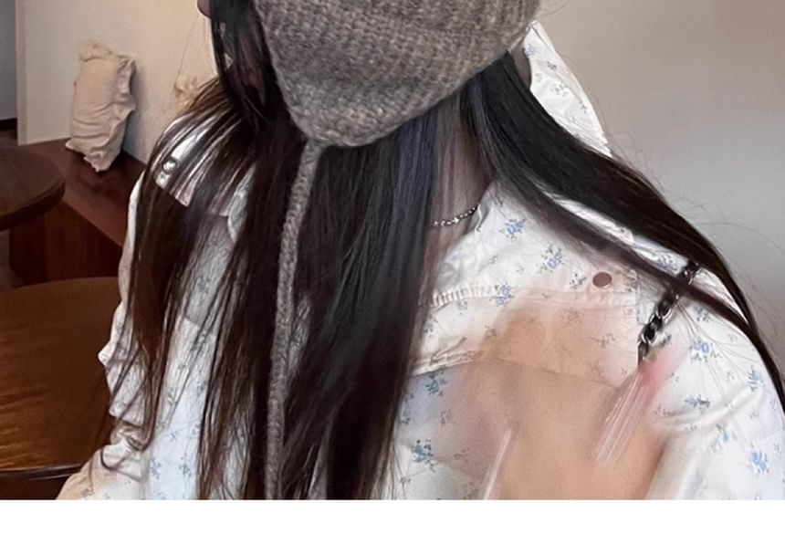 Pom Pom Knit Trapper Hat