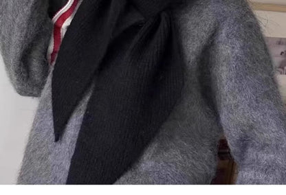 Plain Knit Hooded Scarf