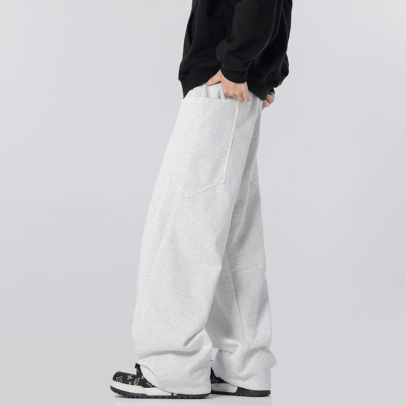 Drawstring Waist Panel Straight Leg Cargo Sweatpants