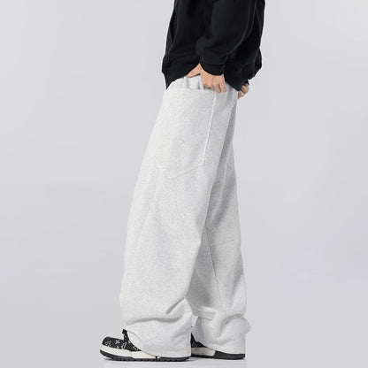 Drawstring Waist Panel Straight Leg Cargo Sweatpants