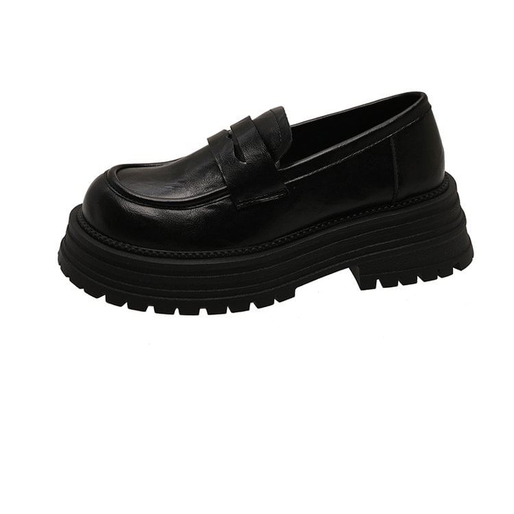 Loafers Leather Platform Faux