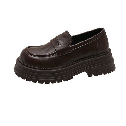 Loafers Leather Platform Faux