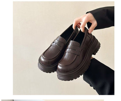 Loafers Leather Platform Faux