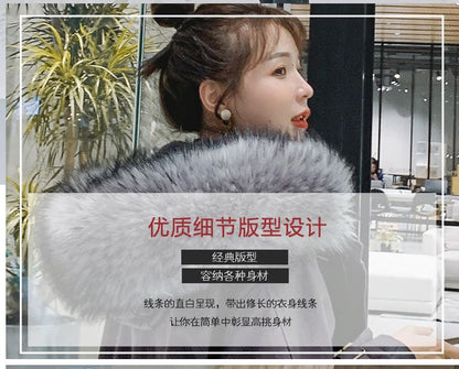 Faux Fur Button-Up Long Parka