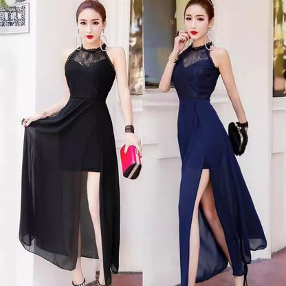 Sleeveless Chiffon A-Line Evening Gown