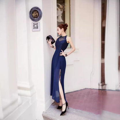 Sleeveless Chiffon A-Line Evening Gown