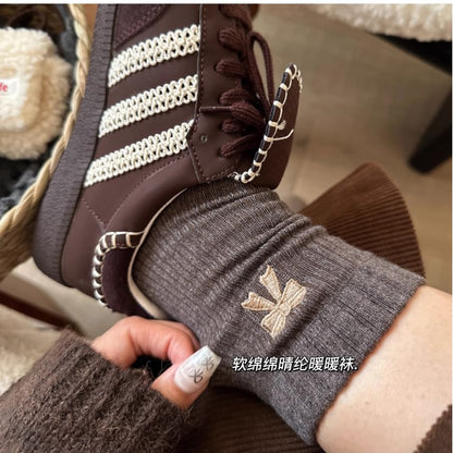 Bow Embroidered Socks