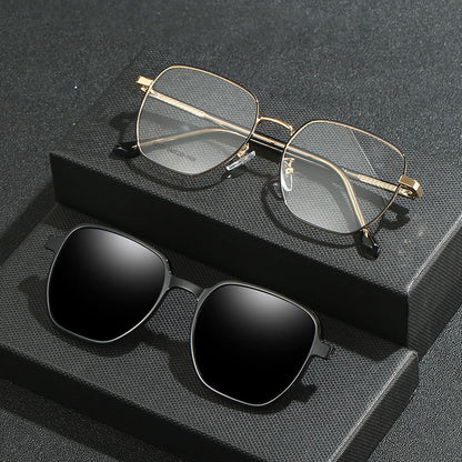 Set: Square Frame Eyeglasses + Clip-On
