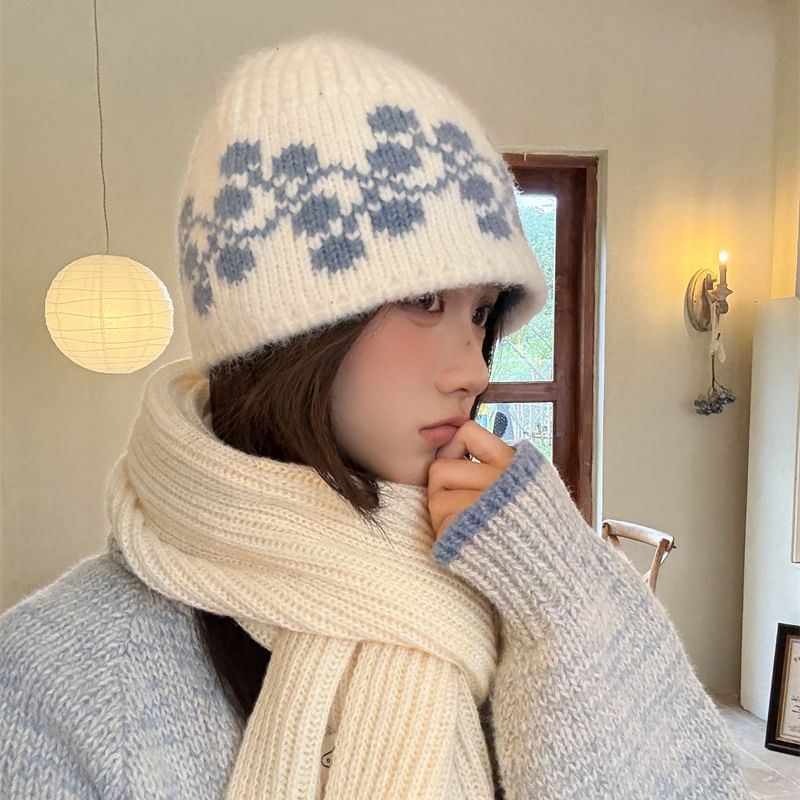 Patterned Beanie Knit