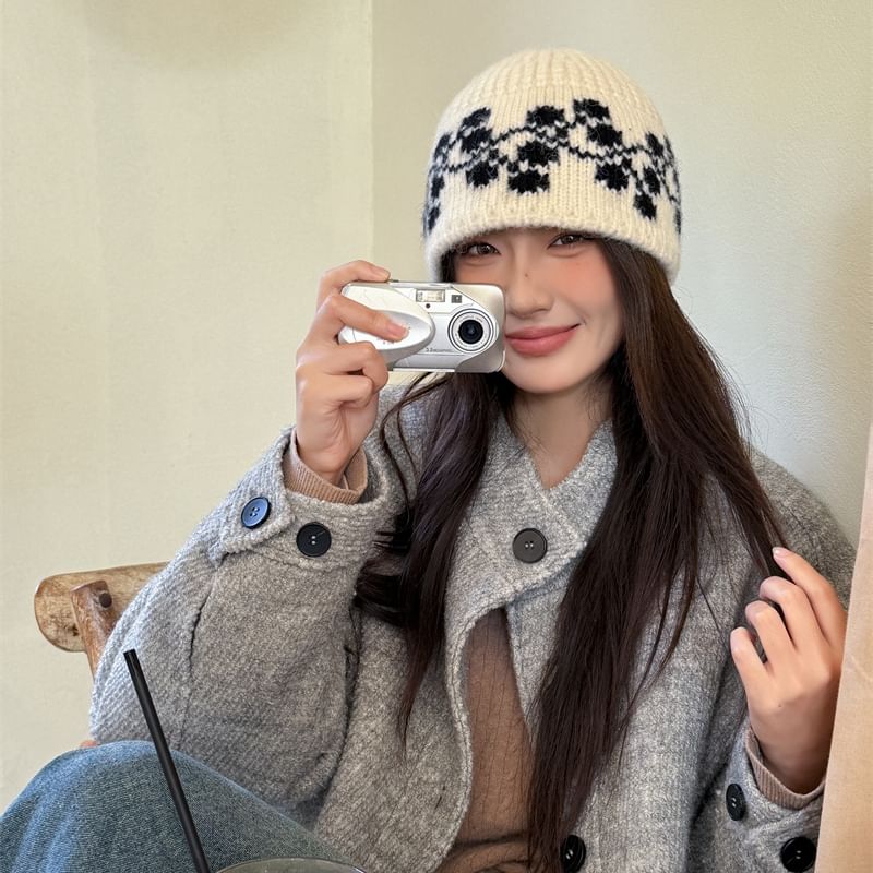 Patterned Beanie Knit