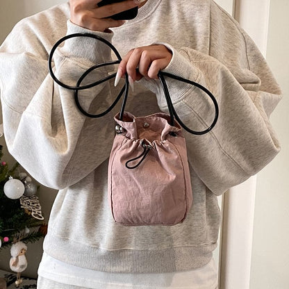 Drawstring Bucket Bag Plain